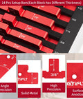 14 Piece Aluminum Setup Blocks For Woodworking Height Gauge Set For Router Table Saw And Angle Measurement with annotations