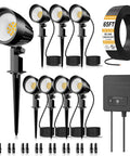 Low Voltage Landscape Lighting Kit With 100W Transformer, 12W LED Garden Lights, 65 Ft UL Listed Wire, 8 Pack Outdoor Lights