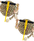Heavy Duty G80 Chain Binder Kit Two Pack With 5/16 To 3/8 Inch Chains And 10 Ft Lengths, Grade 80 Load Binders Rated 5,400 Lbs Working Load
