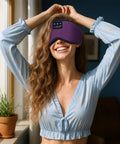 Person wearing Bluetooth Sleep Mask With Built In Sleep Headphones For Travel Napping And Night Shifts All Night Comfort Ultra Soft