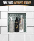 Tile Ready Shower Niche Insert In Wall Shelf 12x12 Inch with bottles in recessed bathroom storage