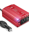 Heavy Duty 300W Car Power Inverter With Dual AC Outlets and USB ports, ideal for charging devices in Tesla Model Y.