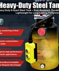 12V DC Single Acting Dump Trailer Hydraulic Pump With Steel Reservoir And Remote Controller, 6 Quart Capacity