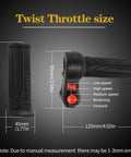 Electric Twist Throttle 12-72V Three Speed With Forward And Reverse, Fits 22mm Handlebars, Product Dimensions