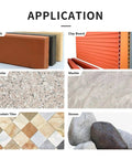 Different materials including brick, clay board, granite, marble, porcelain tiles, and stones for Pro Grade Diamond Beveling Chamfer Bits.