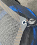 Close-up of mesh fabric and pole attachment on 14Ft Trampoline Shade Cover With Six Poles For Round Trampoline Sun Protection Keeps Kids Cool