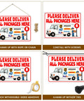 Handle Every Package Drop Off Like A Pro With This 14X10 Inch Delivery Sign For Packages Featuring Highly Visible Text And Pre Drilled Holes For Quick Porch Fence Installation, showcasing installation methods.