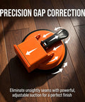 Floor Gap Fixer Tool Kit With Heavy Duty Suction Cup shown on laminate floor for gap correction