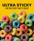 Heavy Duty Lint Roller For Pet Hair And Debris Fifty Percent Stickier Extra Large Roll scattered on colorful fruity cereal loops