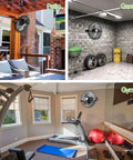 20 Inch Industrial Wall Mount Fan Featuring Hella Powerful 4600 CFM Airflow, Heavy Duty Metal Barn Design, Smooth Three Speed Pull Chain in patio, garage, and gym settings.