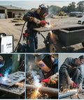 240V Plasma Cutter With Built In Air Compressor And High Frequency Inverter 45A Digital Cutting Machine Delivers Three Eighths Inch Clean Cut And Five Eighths Inch Max Cut No External Compressor Needed Easy Plug And Play No Fuss Setup