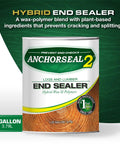 End Grain Sealer For Logs And Lumber That Prevents Up To Ninety Percent Of End Grain Checking On Drying Wood Decks Turning Blanks And Bowls Pro Grade Green Wood Sealer Gallon label