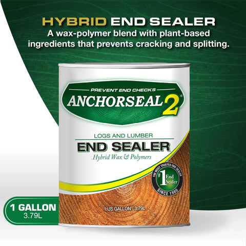 End Grain Sealer For Logs And Lumber That Prevents Up To Ninety Percent Of End Grain Checking On Drying Wood Decks Turning Blanks And Bowls Pro Grade Green Wood Sealer Gallon label
