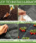 4 By 50 Ft Weed Barrier Landscape Fabric With 20 U Shaped Stakes Heavy Duty 3.2 Oz Ground Cover installation steps