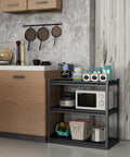 Beefy Heavy Duty Garage Shelving Unit 32 Inch Wide 3 Tier Steel Rack Holds Up To 900 Lbs Adjustable Storage Shelves for Tools and Gear in Your Garage for Home and Workshop Organization and Storage, 3-tier black steel rack in kitchen