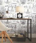 Desk against Star Wars Blueprint Peel And Stick Wallpaper For Walls That Is Removable And Repositionable No Mess Washable And Strippable