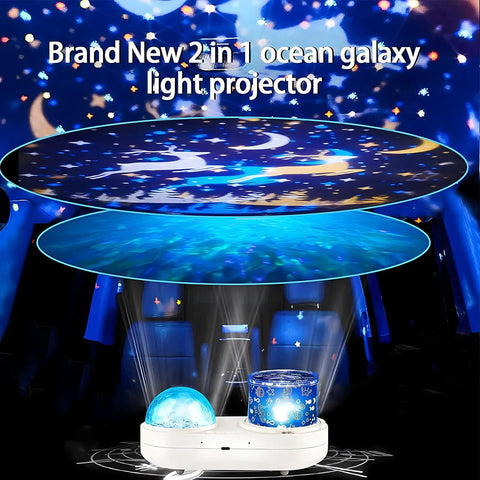 360 Degree Rotating Ocean Night Light Projector for Kids, Jellyfish Lamp with 7 Film Projections creating dreamy ceiling display
