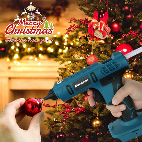 Cordless Full Size Hot Glue Gun Kit With 20 Glue Sticks And Insulated Copper Nozzle 80W for DIY Projects, crafting a Christmas decoration