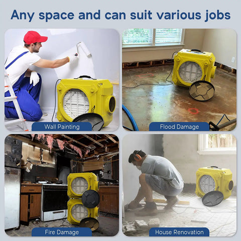 Powerful Beefed Up Three Stage Air Scrubber With MERV 10 Filter in various job sites