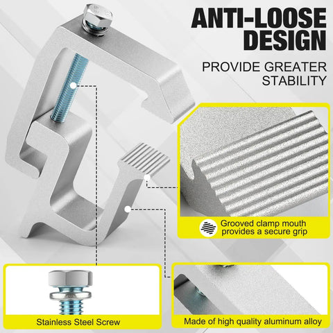 Detailed view of Upgraded 8 Pack Truck Topper Clamps Heavy Duty Camper Shell Clamps with anti-loose design and stainless steel bolt.
