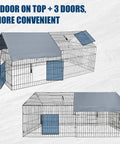 All Weather Heavy Duty Outdoor Chicken Coop With Waterproof Cover 86 Inch Long 40 Inch Wide 40 Inch High Metal Poultry Run For Hens Ducks And Rabbits Predator Proof Dual Locking System Self Closing Door Built Tough Backyard Enclosure And Pet Playpen