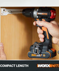 Nitro 20V Cordless Drill Driver With Brushless Motor Ultra Compact and Lightweight only six inches long and about three pounds