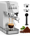 Semi Automatic Espresso Machine With 20 Bar Italian Pump Shooting Thick Rich Crema Paired With A Swift Milk Frother Wand for brewing espresso
