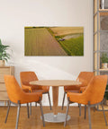 Canvas Wall Art Paintings Harvester Scene With Golden Ripe Corn Harvesting By A Combine Machine Framed Stretched Artwork 20x40 Inch