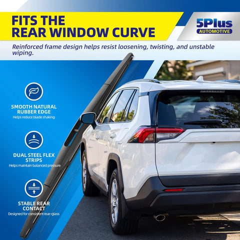 Top Tier Rear Wiper Blade 14 Inch Straight Bolt On For Honda Crv And Acura Mdx utilizing heavy duty PTFE coated rubber on car rear window.