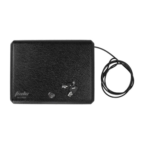 Heavy Duty Lockable Steel Case With Security Cable And Keyed Lock shown from top with powder coating and keys displayed