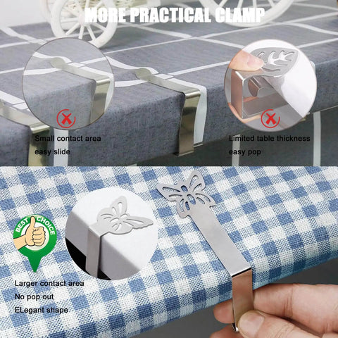 Heavy Duty Beefy Stainless Steel Tablecloth Clips 10 Pack For Outdoor Picnic Tables Windproof Cover Clamps For Thick Tables