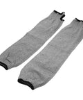 No Nonsense Cut Resistant Arm Sleeves 2 Pack PE Forearm Protectors For Welders Mechanics And Yard Crews Built Different With Snug Elastic Fit, gray color.