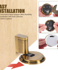 Heavy Duty Adjustable Door Stopper With Windproof Design Holds Doors Open Securely For Moving Boxes Or Garage Use No Drill Installation Required Zinc Alloy Build, easy installation on wood.