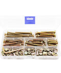1/4-20 Zinc Plated Hex Socket Cap Bolts And Barrel Nuts Assortment Kit With Wrench And Storage Box For Cribs Beds Cots And Chairs Ideal Hardware Replacement Set For Baby Furniture