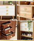Solid Choice Bow Cabinet Handles For Dressers And Bedroom Closets Set Of Four Warm Gold Finish Drawer Pulls on various furniture pieces.