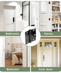 Beefy 3 Inch Door Hinges 24 Pack Black Square Hinge Set With Soft Close Cushion For Interior And Exterior Doors Rust Resistant Metal