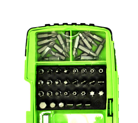 Pro Grade Drill And Driver Set Kit With Titanium Nitride Bits Self Centering High Speed Drill Bits in green case