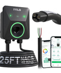 Level 2 EV Charger 48A 11.5KW 240V For Home Use, wall-mounted unit with NACS cable and app display