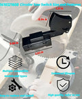Heavy Duty Trigger Switch Replacement For Worm Drive Electric Saw And Power Tools installed on circular saw, showing dimensions and features.