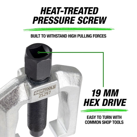 1 1/16 Inch Tie Rod End And Pitman Arm Puller Built Tough Drop Forged Removal Tool For Cars And Light Trucks, Heavy Duty 2-1/16 Inch Yoke, Fast, Effort Saving Pro Grade Performance. 19 mm hex drive, heat-treated screw