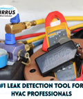 HVAC Wind Indicator Handheld Draft Detector for Easy Airflow Visualization on toolbox with hoses and gauge