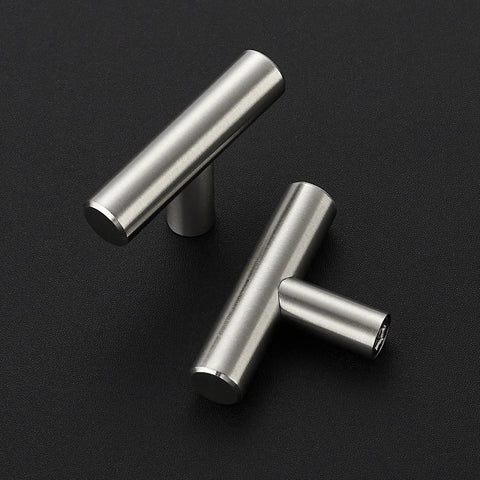 30 Pack Brushed Nickel Cabinet Knobs Stainless Steel T Bar Pulls for Doors and Drawers, 2 Inch Length, Single Hole Design