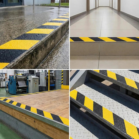 Heavy Duty Non Slip Traction Tape For Indoor Outdoor Stairs And Floors, Waterproof Yellow Caution Grip Tape, 2 Inch Wide By 35 Feet