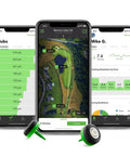 Pro Grade Golf Performance Tracker with 360 Shot Tracking and Club Recommendations on smartphone displays