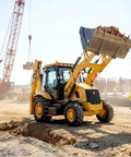 Commercial Grade Backhoe Loader For Construction And Agriculture With Front Loader And Backhoe Attachments Folding Bucket and Workhorse Performance digging on site