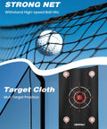 Heavy Duty Golf Practice Net 10x7ft For Indoor Outdoor Training With Ball Capture System And Carry Bag Portable Hitting Net Perfect For Backyard Driving Chipping And Swing Practice featuring strong net with target cloth for multi-target practice.