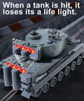 RC Military Tank Tiger I WW2 Battle Toy With IR Battle showing rear lights on black surface