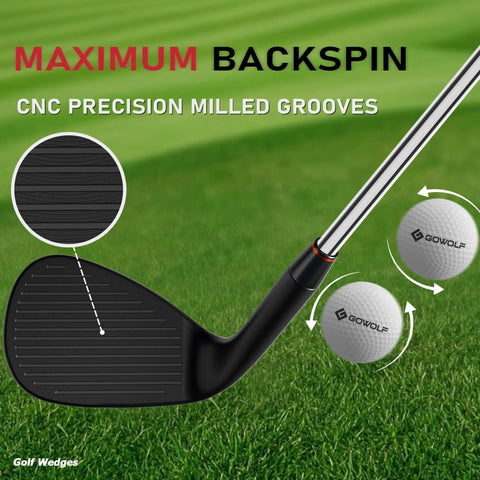 60 Degree Right Hand Golf Wedge Forged Full Face With CNC Milled Spin Sand Lob Wedge for Men showcasing club face grooves