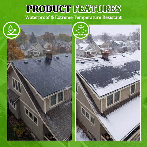 Heavy Duty EPDM Rubber Roofing Membrane Roll 50 Mil Thick 39 By 15 Feet Black Vulcanized Weatherproof Sheet in rain and snow.