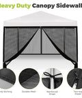 10x10 Ft Pop Up Canopy Mosquito Netting With Zipper Doors Universal Bug Screen Enclosure for Camping Patio And Backyard, black